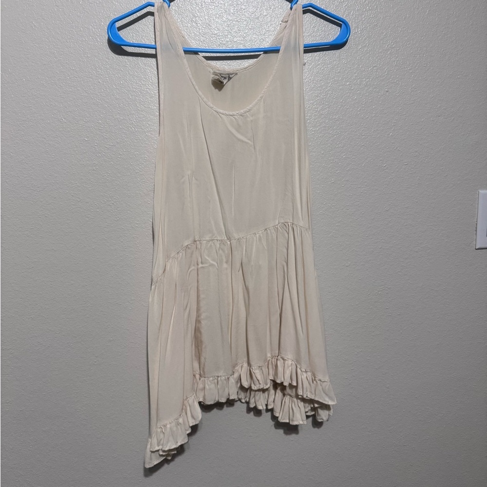 PPLA Cream  Ruffle tunic